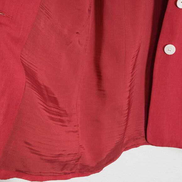 Ports International Women’s Blazer Clueless Preppy Career Chic Pink Linen Sz 6 - Picture 8 of 12